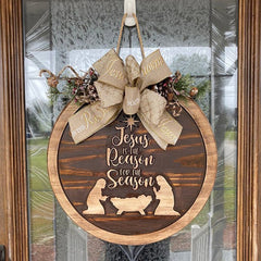 Jesus is the Reason for the Season Wooden Wreath