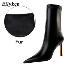 I like it leather women ankle heel boots