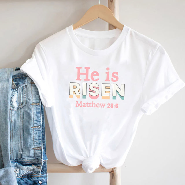 He Is Risen Matthew 28:6 Christian T-Shirt