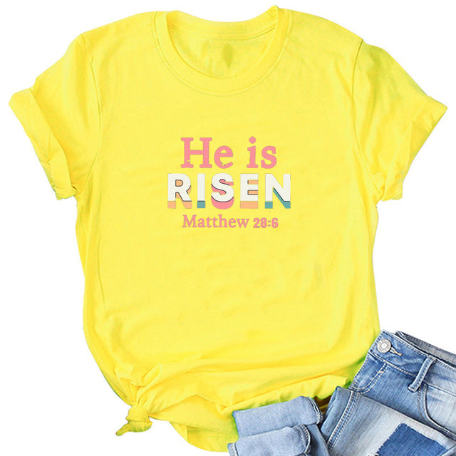 He Is Risen Matthew 28:6 Christian T-Shirt