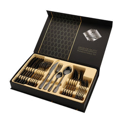 24pcs Gold Dinnerware Set Stainless Steel