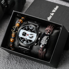 Men's Stylish Watch & Bracelet Set