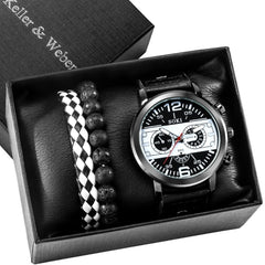 Men's Stylish Watch & Bracelet Set