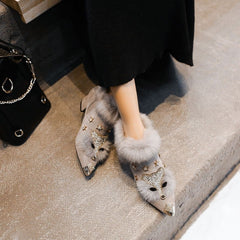 Foxy Owl Fur Ankle Boots