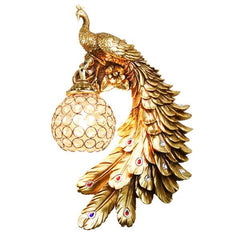 Crystal Twin Peacock Wall Lamp