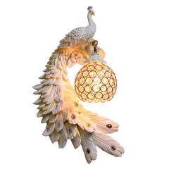 Crystal Twin Peacock Wall Lamp