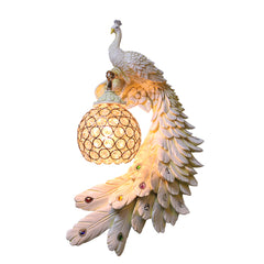 Crystal Twin Peacock Wall Lamp