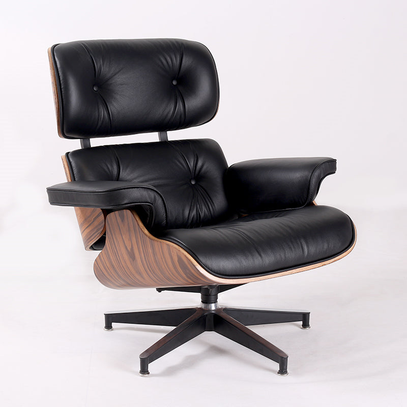 Leather Swivel Lounge Chaise Chair