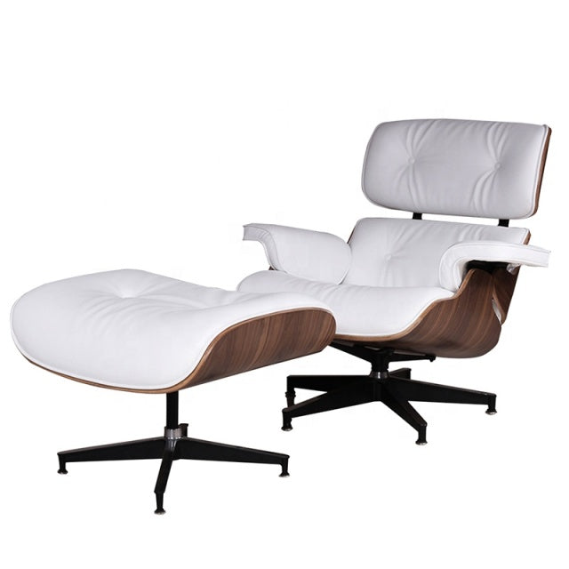 Leather Swivel Lounge Chaise Chair