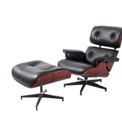 Leather Swivel Lounge Chaise Chair