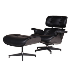 Leather Swivel Lounge Chaise Chair