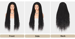 36 inch knotless braided lace front wig