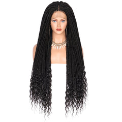 36 inch knotless braided lace front wig