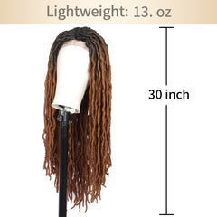 Synthetic Faux Locs Ombre Lacefront Wig