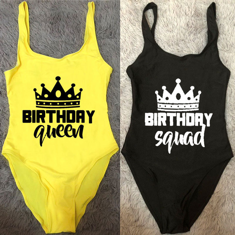 Birthday Queen/Birthday Squad One Piece Swimsuits