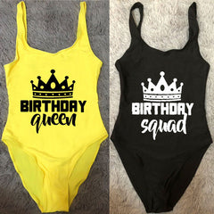 Birthday Queen/Birthday Squad One Piece Swimsuits