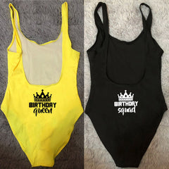 Birthday Queen/Birthday Squad One Piece Swimsuits